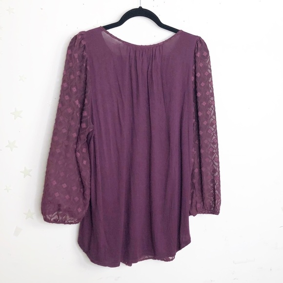 ANTHROPOLOGIE Some September Manderin collar burgundy blouse - Picture 8 of 10
